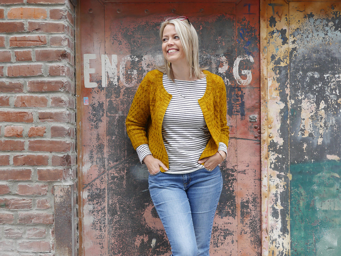 Beekeeper Cardigan Knit Along in The Fibre Co. Acadia