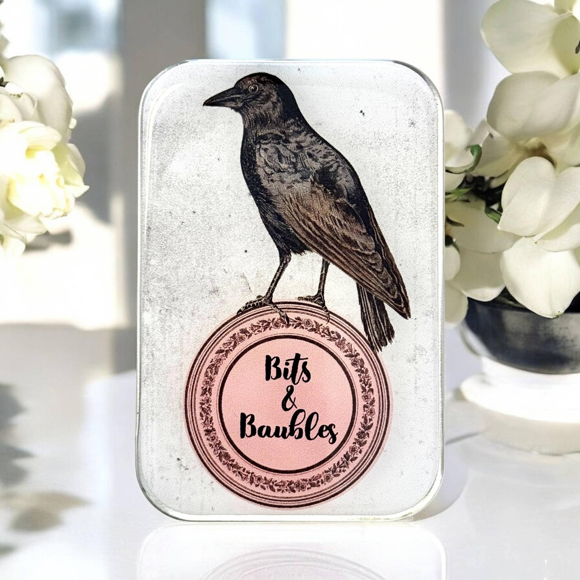 Bits & Baubles Crow Notions Tin
