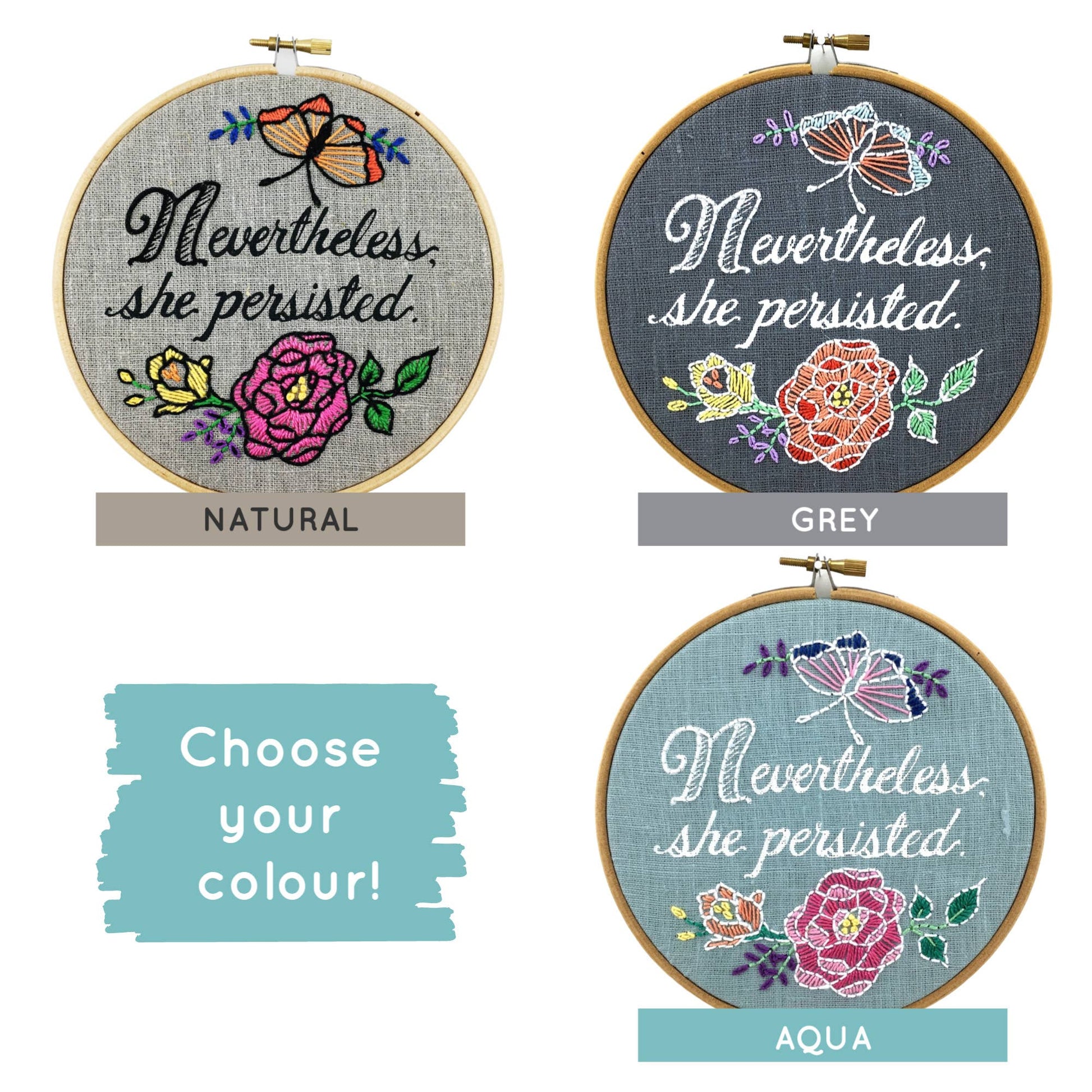 Nevertheless, She Persisted: Embroidery Kit