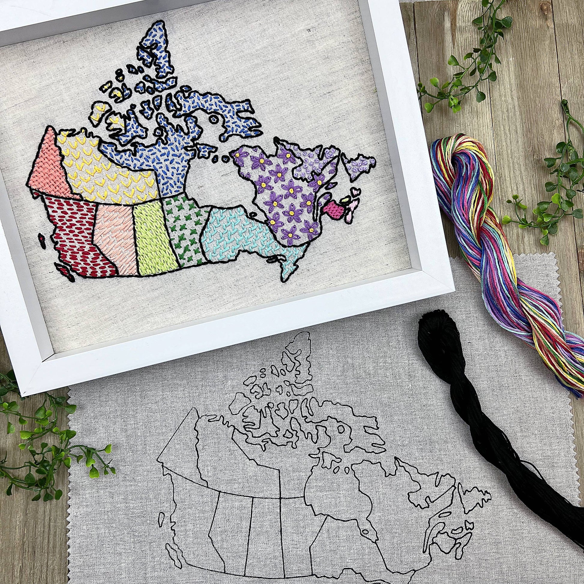Canada Map Embroidery Kit