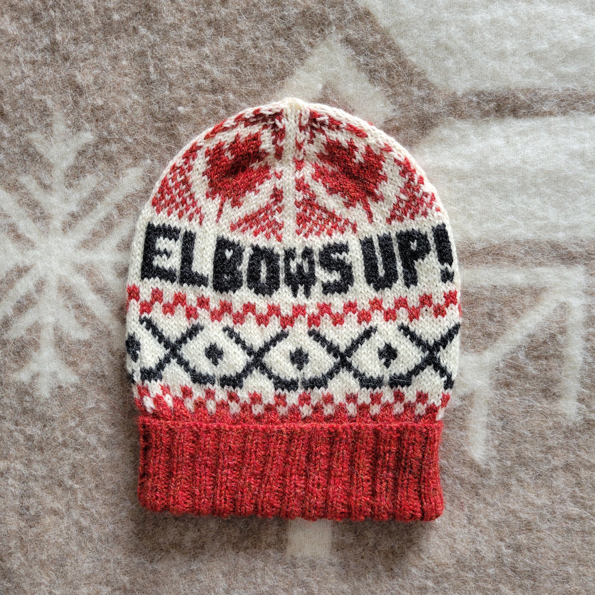 Elbows up! Toque Kit in Haynes Creek Heathers DK
