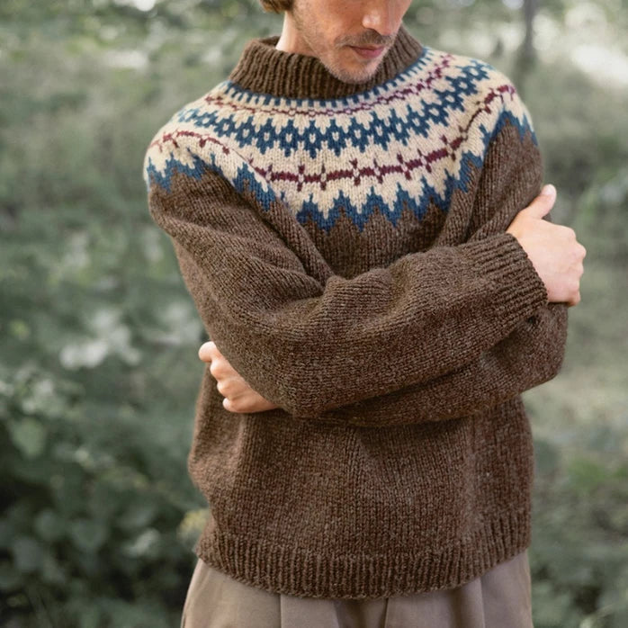 Single pattern 2410 Norwegian Icons | No. 6 Polar-Light Sweater for Men