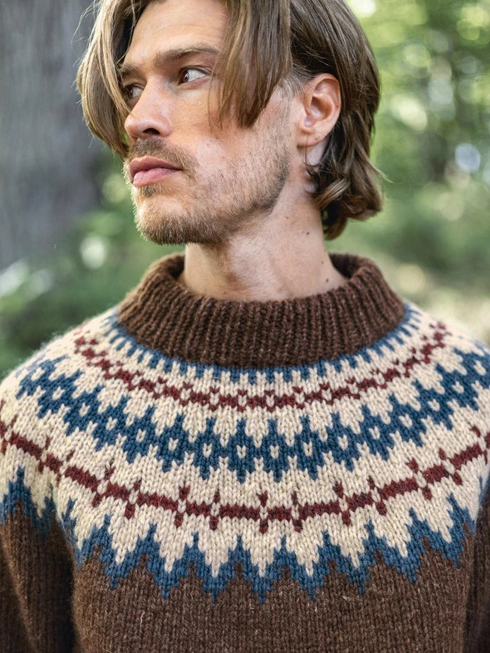 Single pattern 2410 Norwegian Icons | No. 6 Polar-Light Sweater for Men
