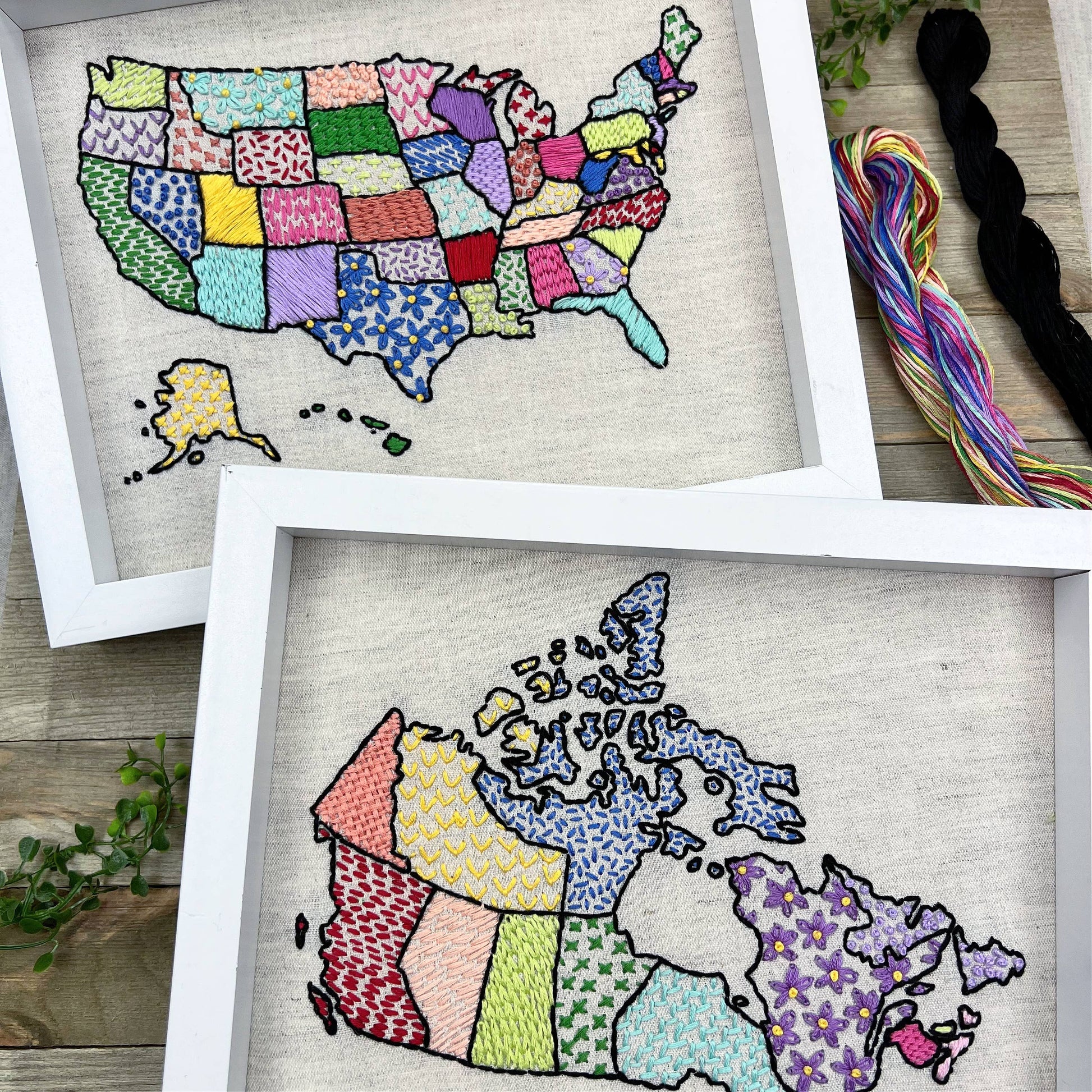 Canada Map Embroidery Kit