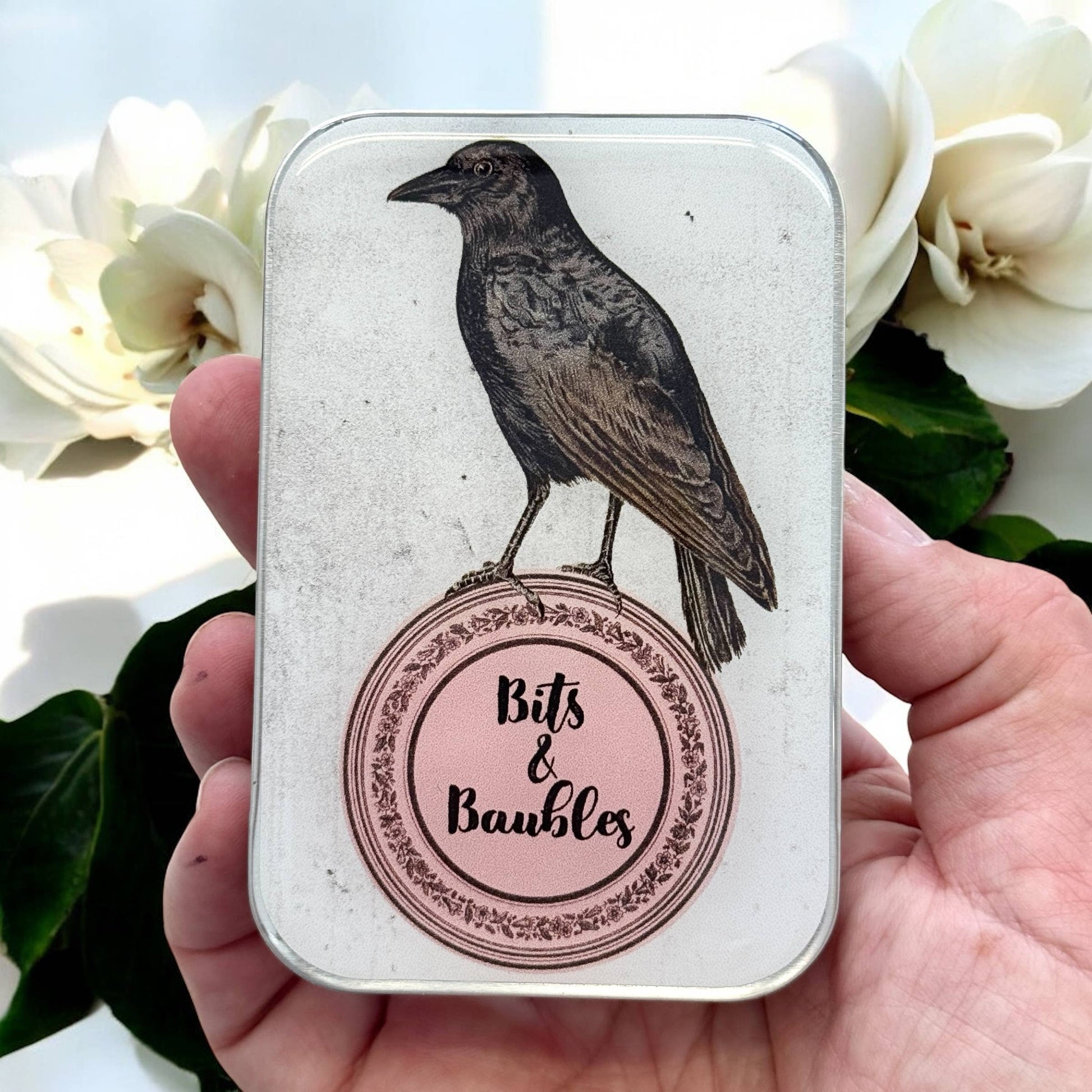 Bits & Baubles Crow Notions Tin