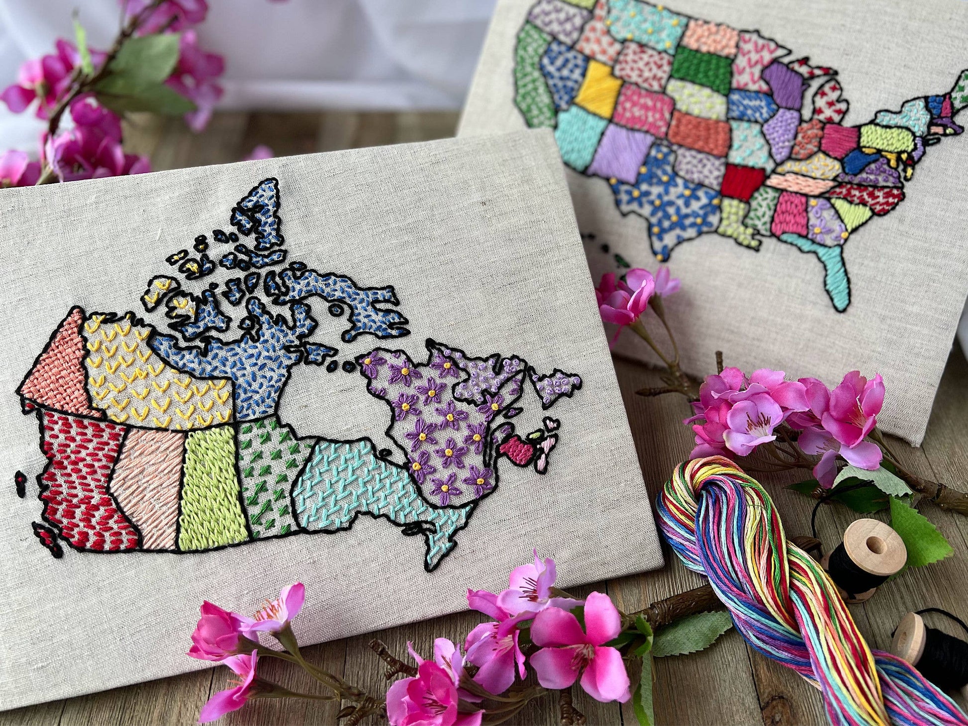 Canada Map Embroidery Kit