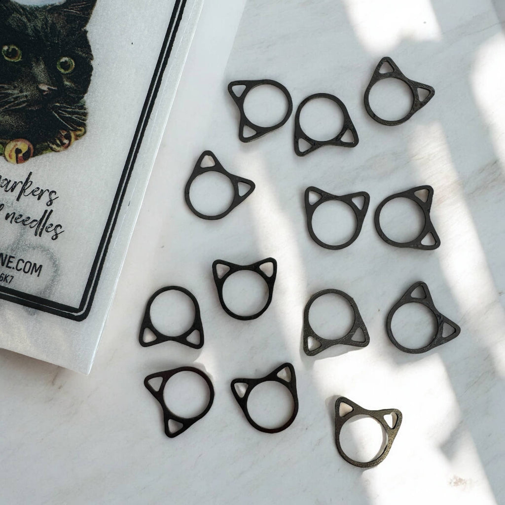 Bitty Black Kitties Stitch Marker Pack