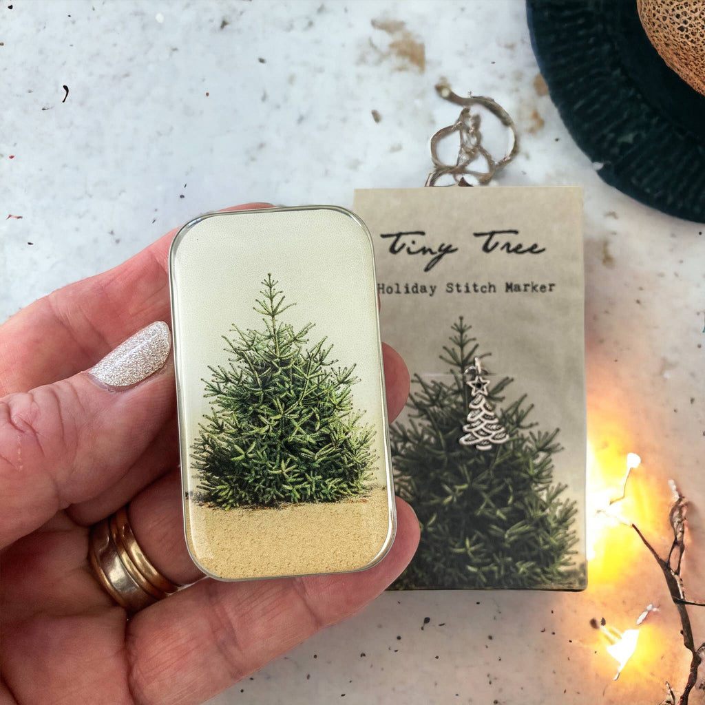 Tiny Tree Tin and Stitch Marker Combo