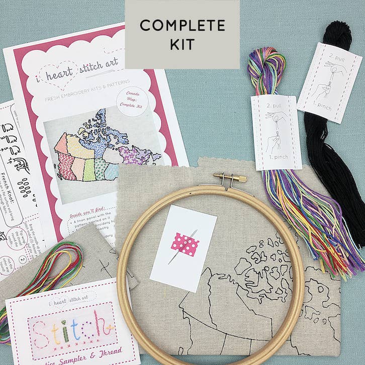 Canada Map Embroidery Kit