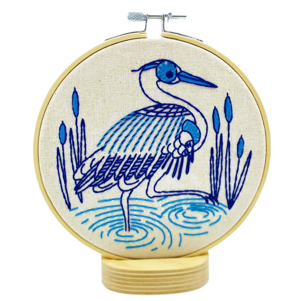 Blue Heron Complete Embroidery Kit