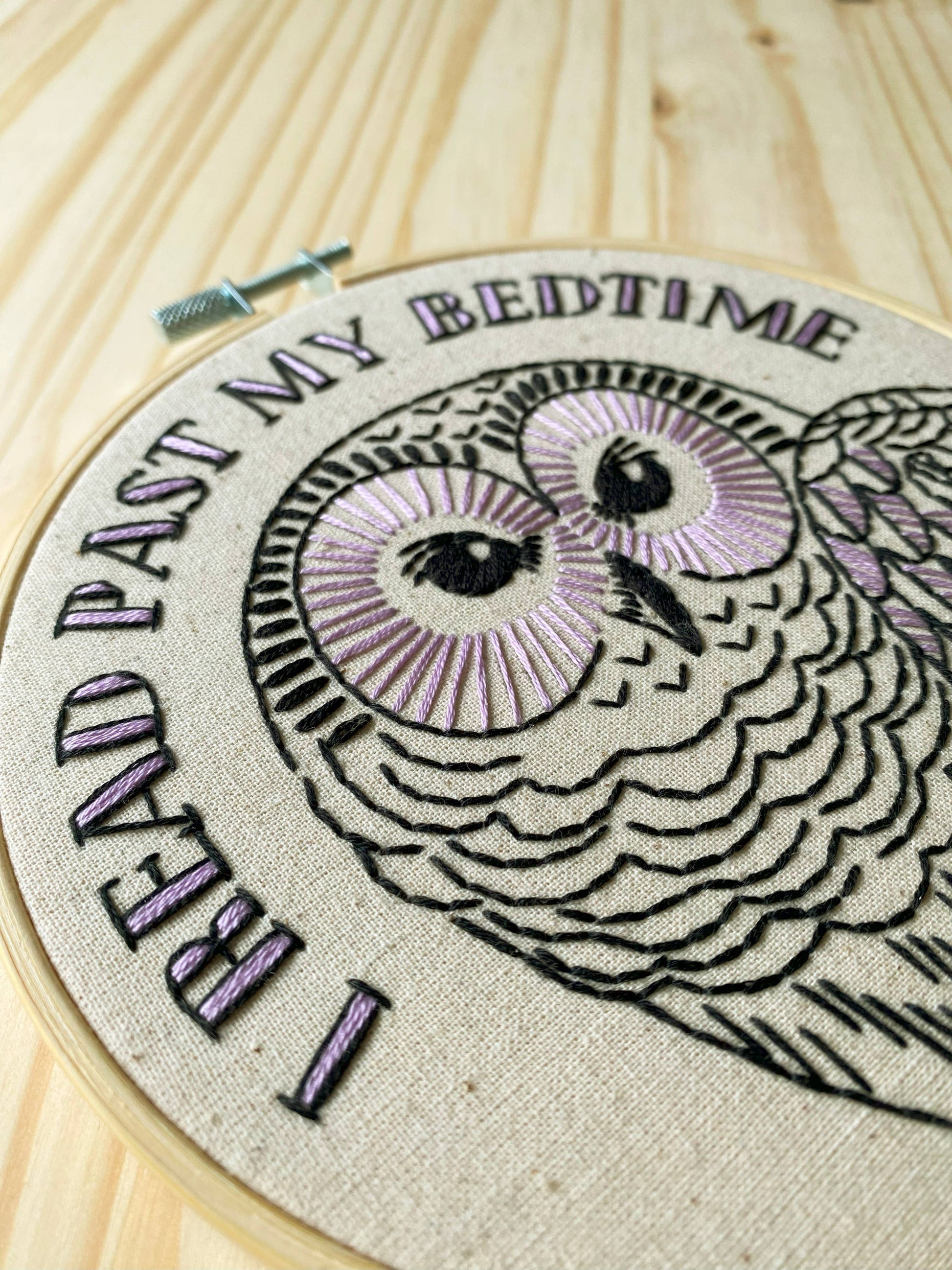 I Read Past my Bedtime Complete Embroidery Kit