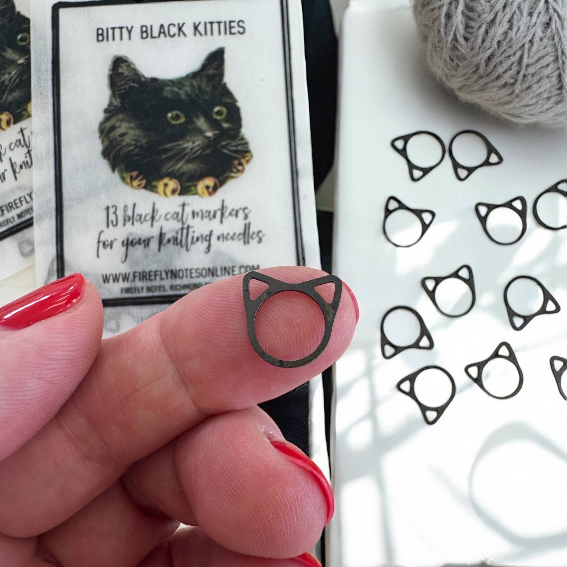 Bitty Black Kitties Stitch Marker Pack
