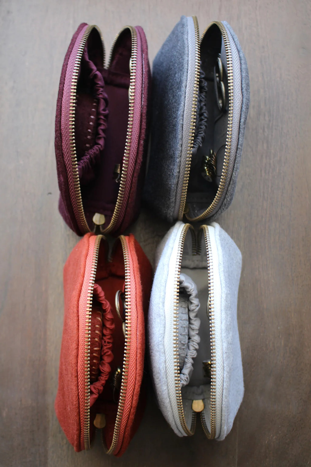 Woolen Zippered Notions Pouch with Tools