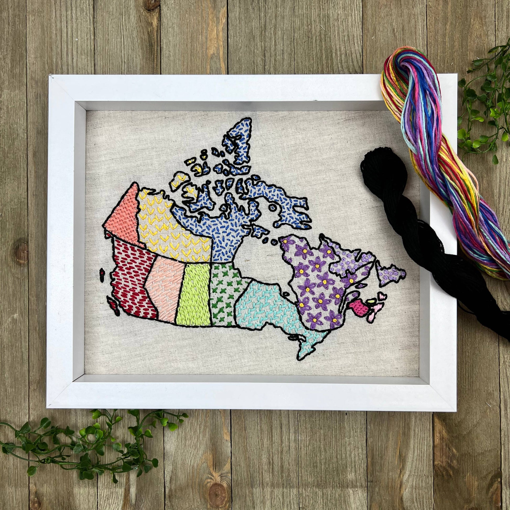 Canada Map Embroidery Kit