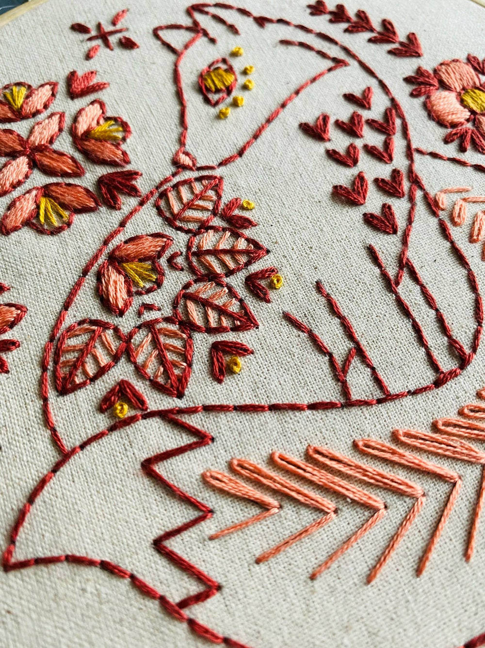 Folk Fox Complete Embroidery Kit