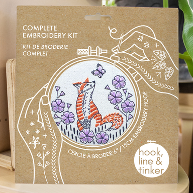 Fox in Phlox Complete Embroidery Kit