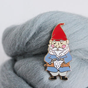 Knitting Gnome Enamel Pin