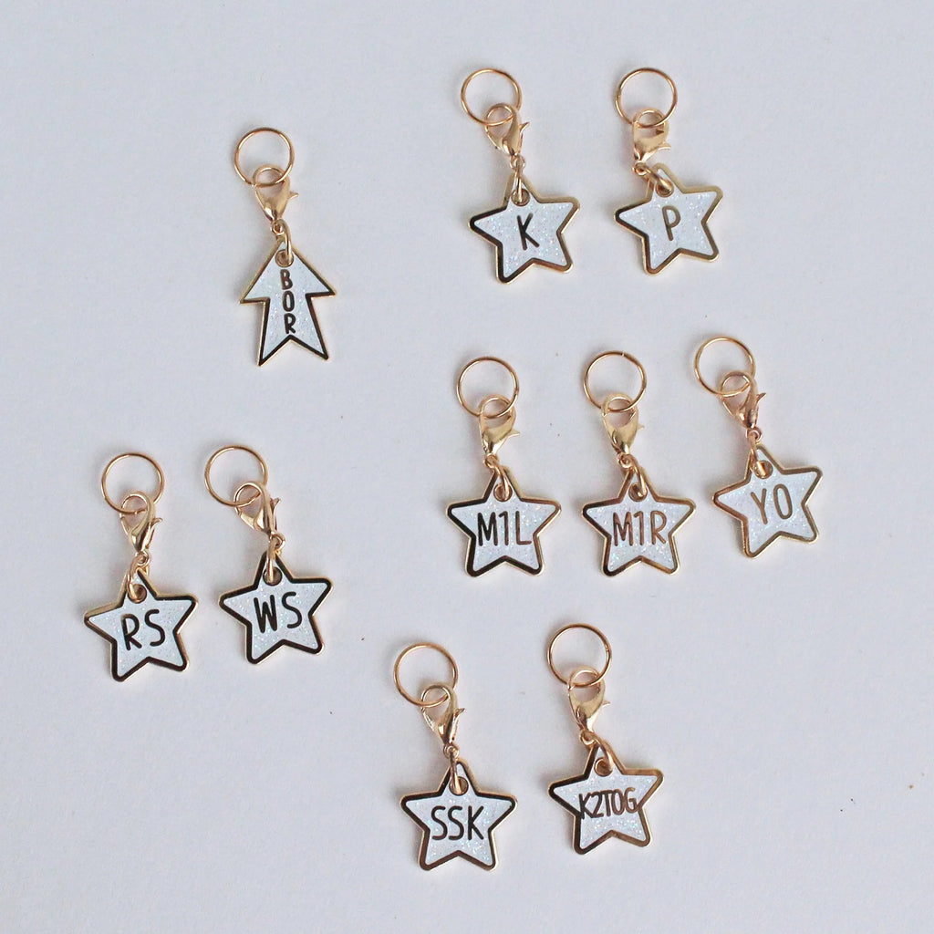 Glitter Star Knitter's Helpers Progress Keepers/ Stitch Markers