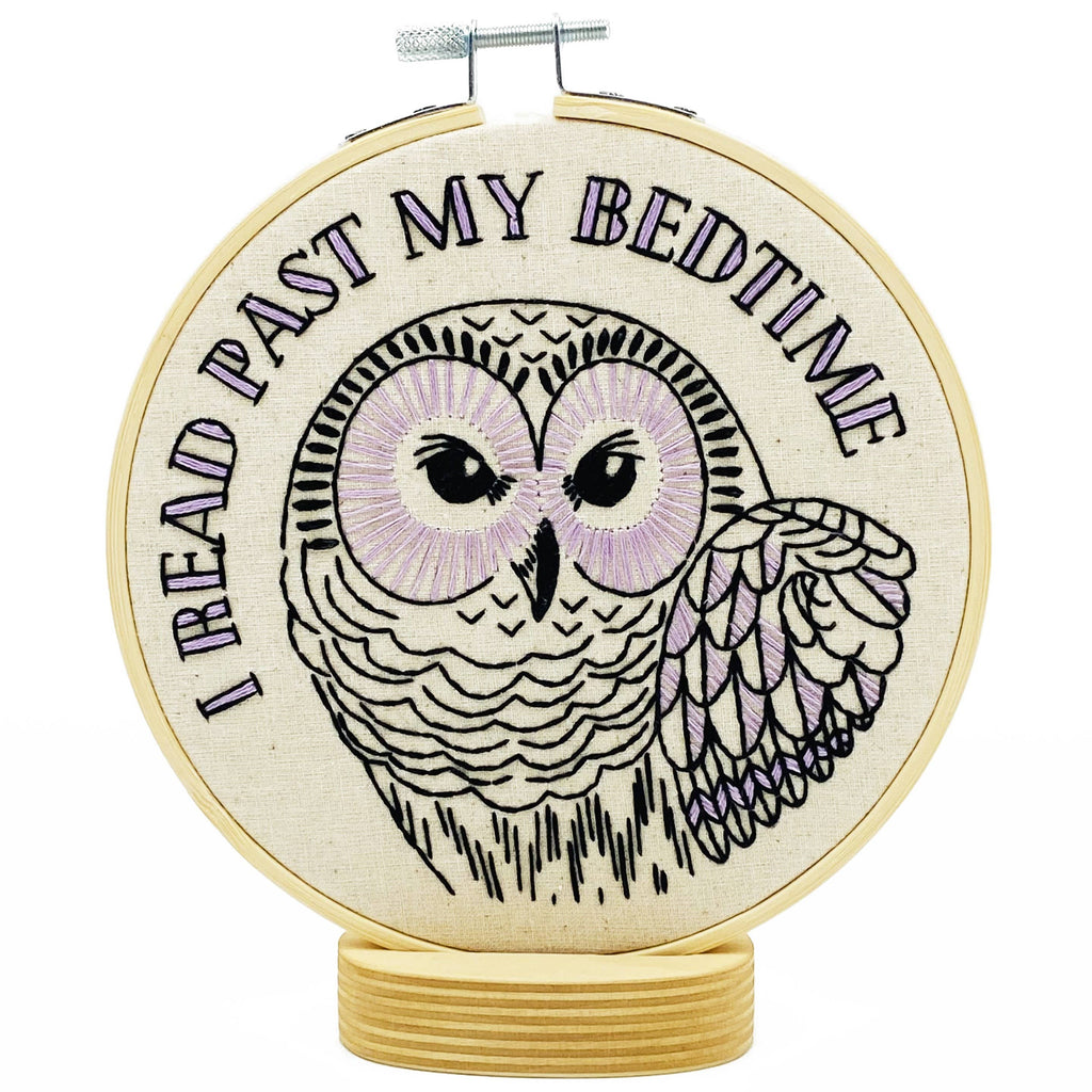 I Read Past my Bedtime Complete Embroidery Kit