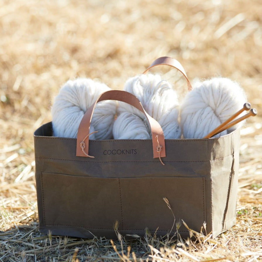 Kraft Caddy with Leather Handles