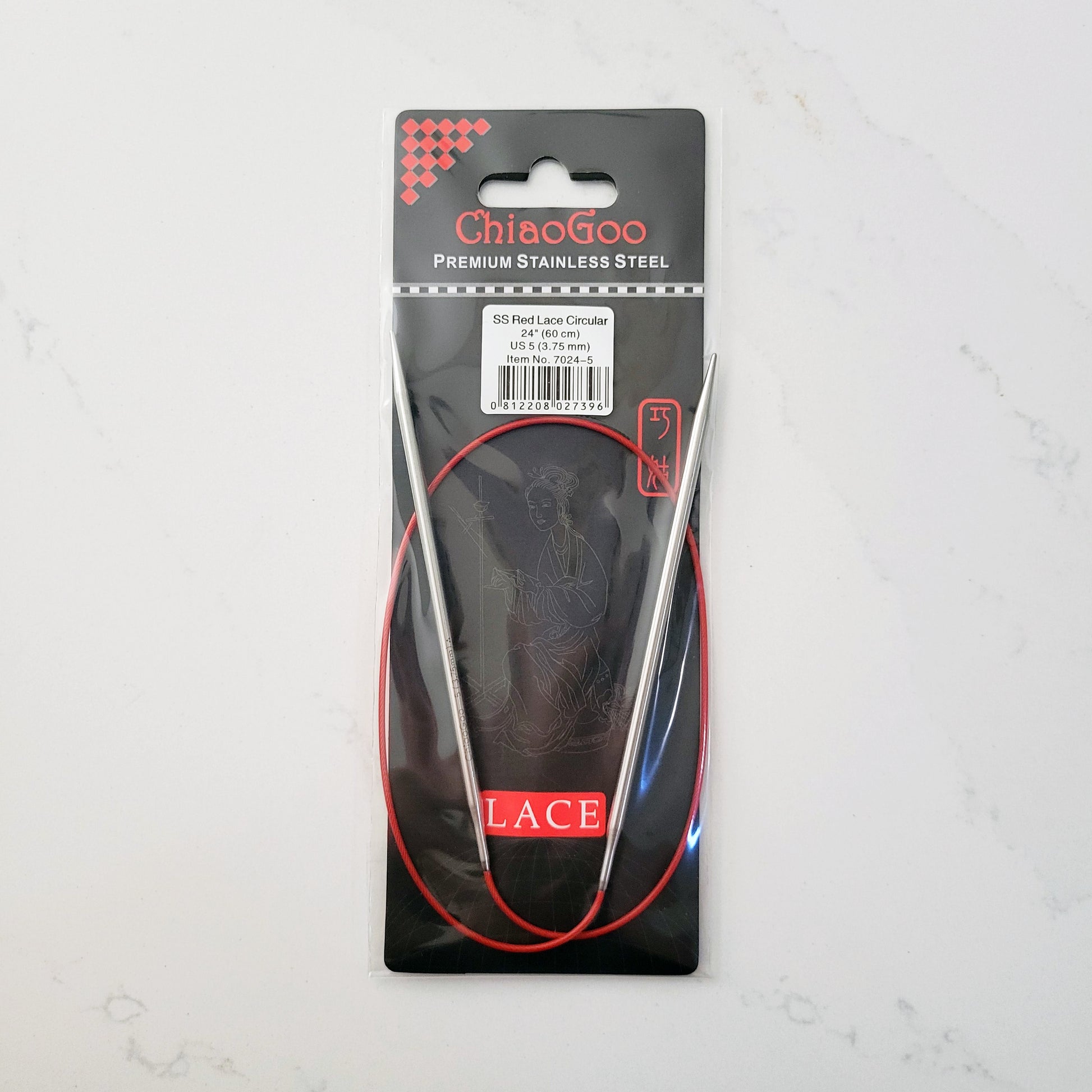 Red Lace 24"/60cm Stainless Steel Circular Needle