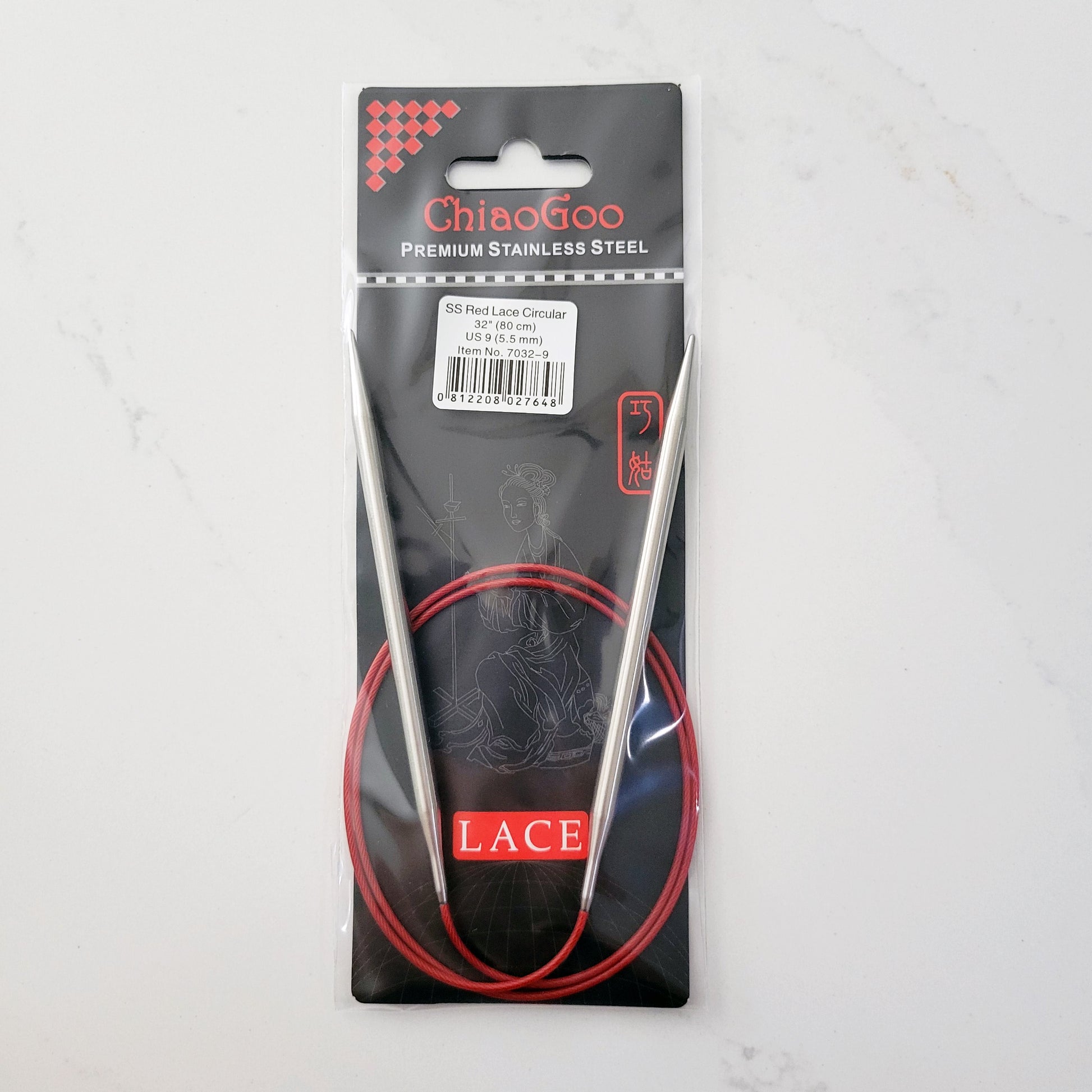 Red Lace 32"/80cm Stainless Steel Circular Needle