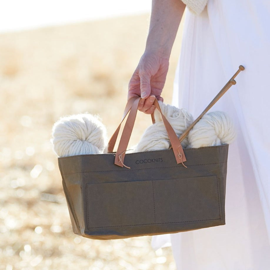 Kraft Caddy with Leather Handles