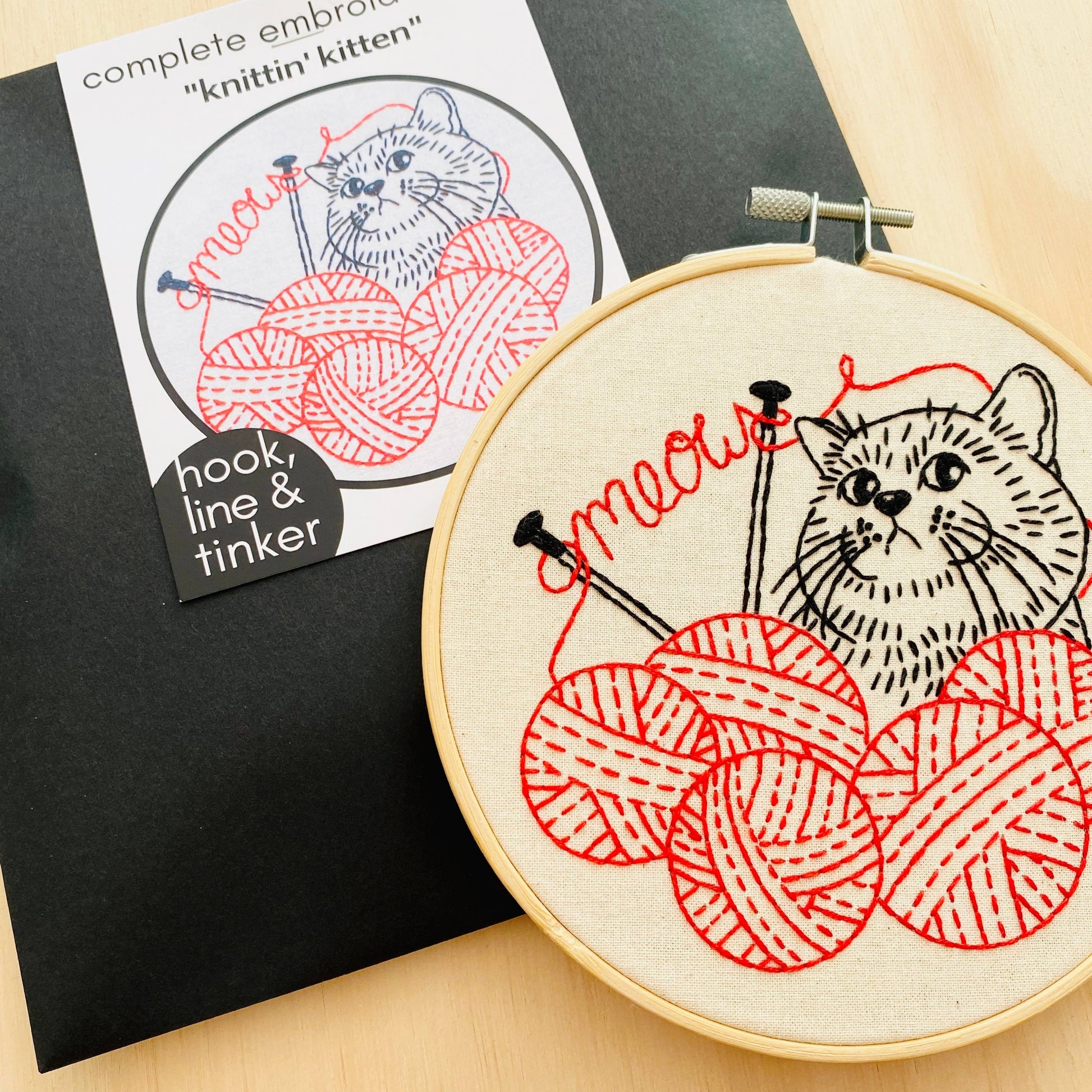 Knittin' Kitten Embroidery Kit